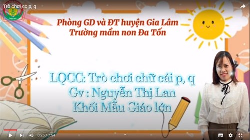 LQCV   Trò chơi với chữ cái p, q  - Giáo viên: Nguyễn Thị Lan